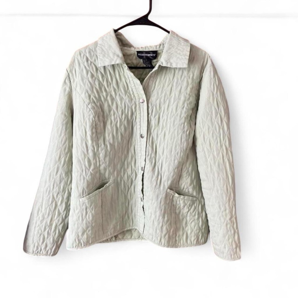 Requirements Light Green Quilted Utility Jacket